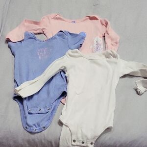 Carter's Pink, Blue, and White Bodysuits